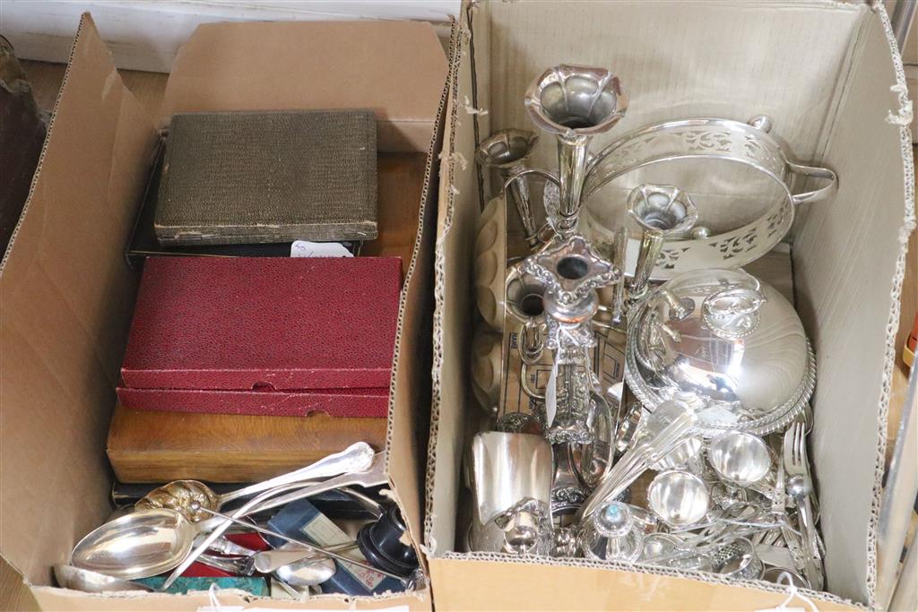 A quantity of plated flatware (some cased) and sundry other silver-plated items